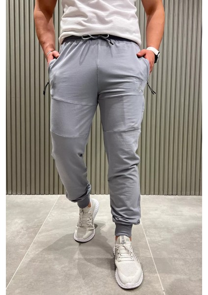 Paça Ribanalı Baskılı Erkek Eşofman Altı