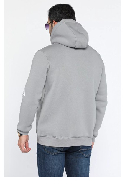 Erkek Kapüşonlu Şardonlu Baskılı Sweatshirt modelleri