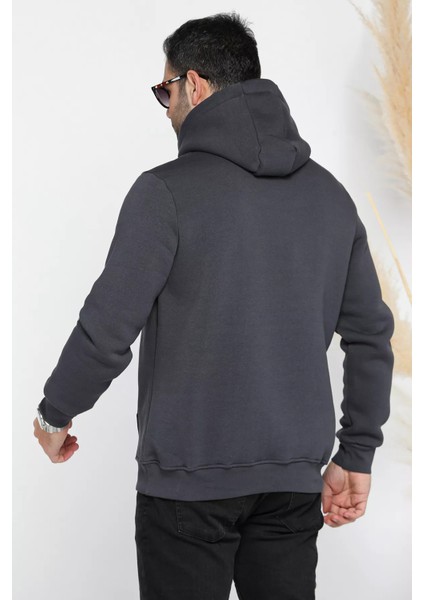 Erkek Kapüşonlu Şardonlu Baskılı Sweatshirt modelleri