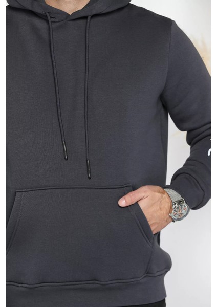 Erkek Kapüşonlu Şardonlu Baskılı Sweatshirt fırsatları