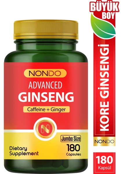 Ginseng 180 Kapsül Jumbo Boy (Kore Panax Ginseng, Keçiboynuzu, Koenzim Q10)