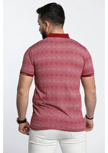 Erkek Kendinden Desenli Likralı Polo Yaka Tişört fırsatları