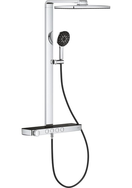 Rainshower Aqua Pure Duvara Monte Termostatik Bataryalı Duş Sistemi Siyah/krom - 100961KI00