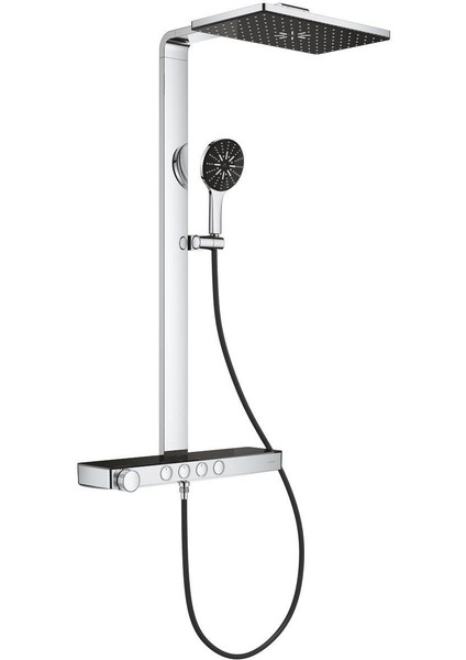 Rainshower Aqua Pure Duvara Monte Termostatik Bataryalı Duş Sistemi Siyah/krom - 100961KI00