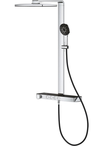 Rainshower Aqua Pure Duvara Monte Termostatik Bataryalı Duş Sistemi Siyah/krom - 100961KI00