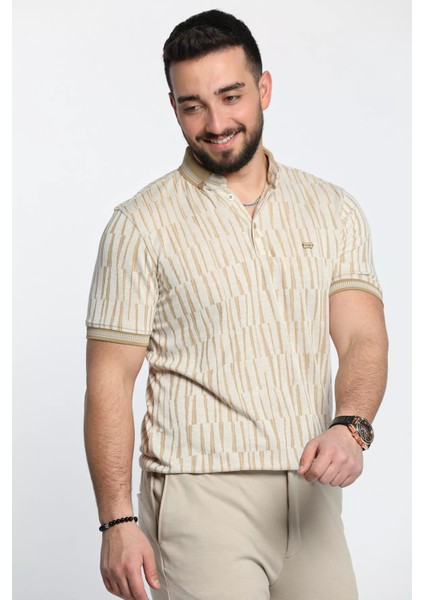 Erkek Desenli Likralı Polo Yaka Tişört modelleri