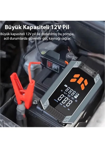 Mefa Ös Tasinabilir Araç Lastik Sisirme ve Starter Akü Takviye Seti