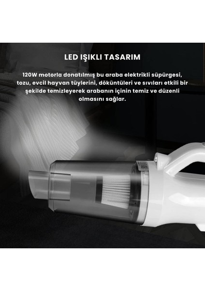 120W Kablosuz Ultra Çekim Güçlü Kuru Islak Araç Süpürgesi El Tipi Taşınabilir Ev Süpürgesi