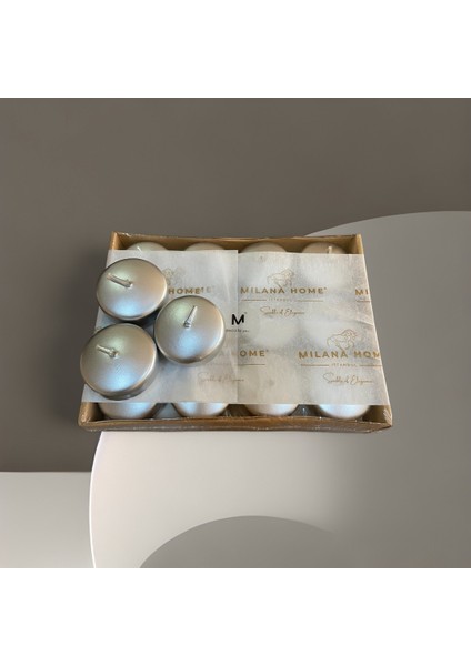 Yüzen Mum 24'lü Silver Gümüş Varaklı Kokusuz indirimleri