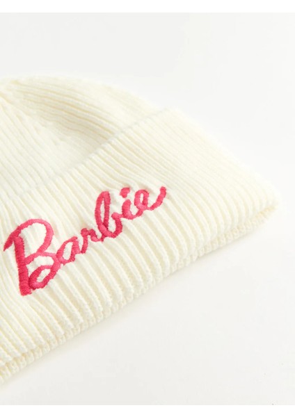 Lcw Accessorıes Ekru Barbie Nakışlı Kadın Triko Bere