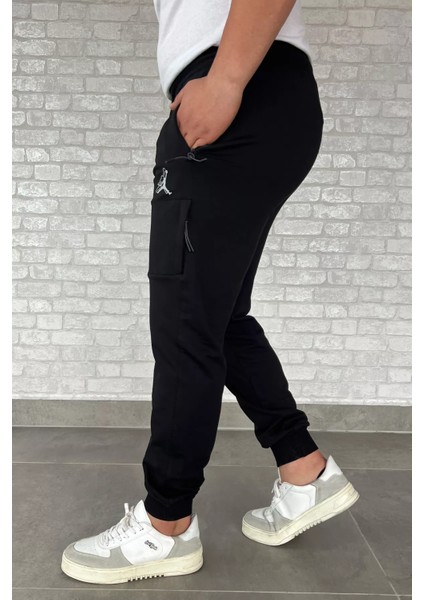 Paça Ribanalı Baskılı Erkek Eşofman Altı