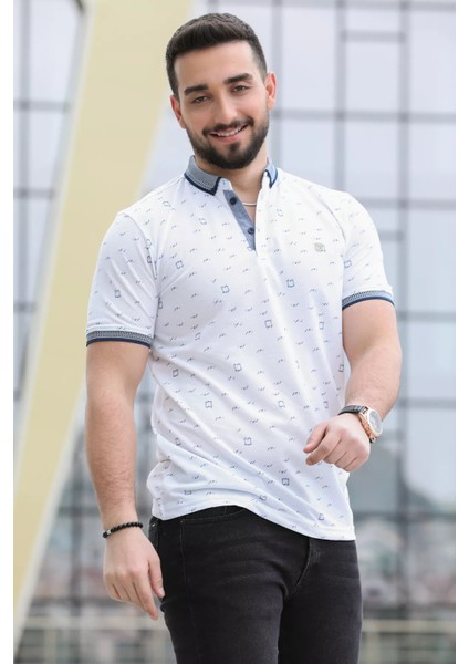 Desenli Likralı Erkek Polo Yaka Tişört fiyatları