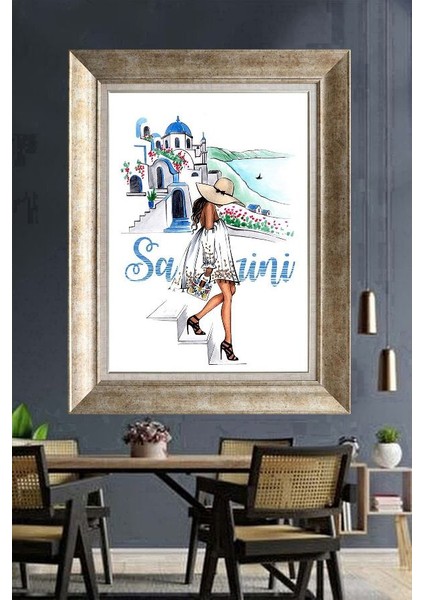 Gümüş Çerçeveli Paspartulu Tablo NM1645