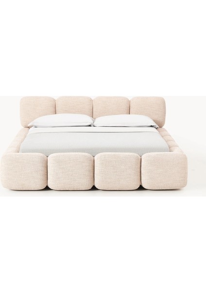 Mode Buklet Döşemeli Karyola 2 Kişilik 160 cm . Baza Başlık Set 02 Bej Bukle Kumaş (Kurulum Dahil) fiyatları