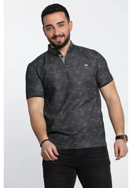Kendinden Desenli Likralı Polo Yaka Erkek Tişört fiyatları