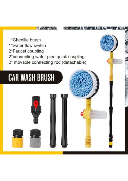 Araba Yıkama Fırçası Otomatik Araç Köpük Fırça Yıkama Profesyonel Sprey Köpük Döner Fırça Taşınabilir Oto Temizleme Araçları Yıkama Anahtarı Su Akışı (Yurt Dışından)
