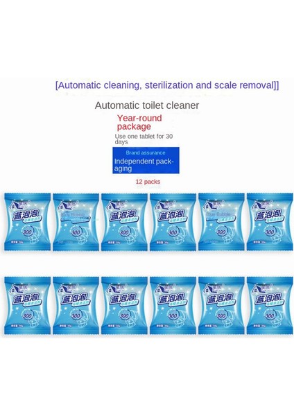 12 Çanta Mikropları Önleyici Tuvalet Temizleyici Mavi Aromalı Çiçek Tuvalet Kokusu Lavabo Açıcı Ev Hijyeni Tuvalet Deodorantı (Yurt Dışından)