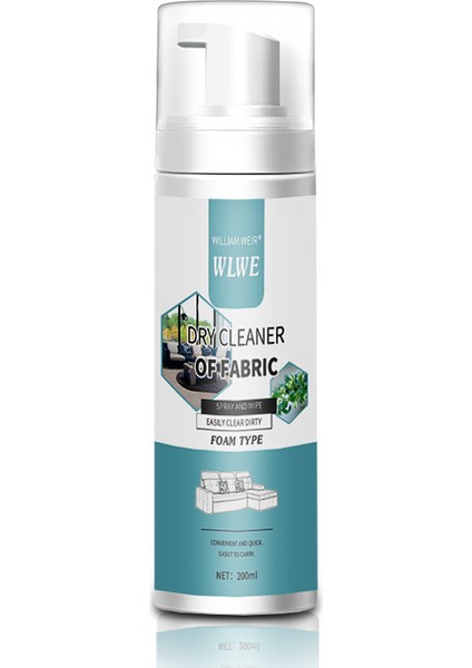 200ML Kumaş Temizlik Ajanı Halı Kanepe Yıkama Gerektirmeyen Kuru Temizleme Ajanı Perde Mont Zorlu Leke Temizleyici (Yurt Dışından)