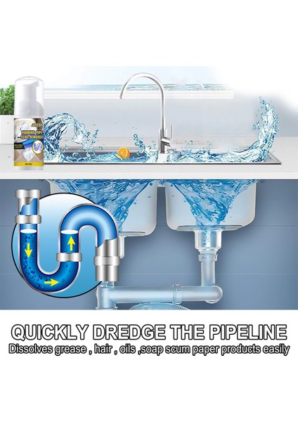 60ML Lavabo ve Kanal Temizleyici Köpük Boru Tıkanıklığı Giderici Kokusuz Hızlı Köpük Mutfak Lavabosu Tuvalet Tablet Temizleyici Ürün Kase Temizlik Aracı (Yurt Dışından) indirimleri