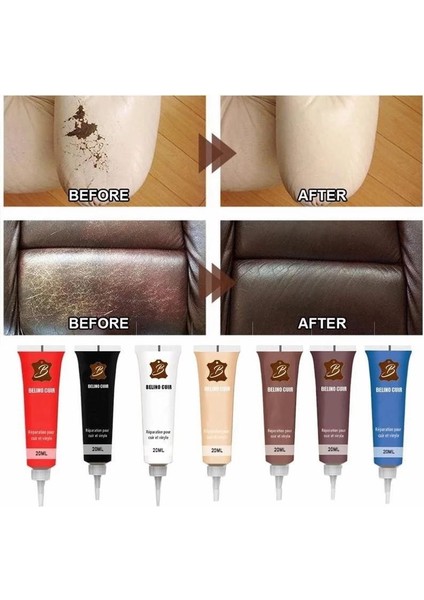 02 Kırmızı 20ML Koltuk ve Araba Koltuğu Deri Tamamlayıcı Yenileme Kremi Onarım Macunu Deri Onarım Jeli Araba Çizikleri Çatlakları Yırtıkları Onarım Jeli (Yurt Dışından)