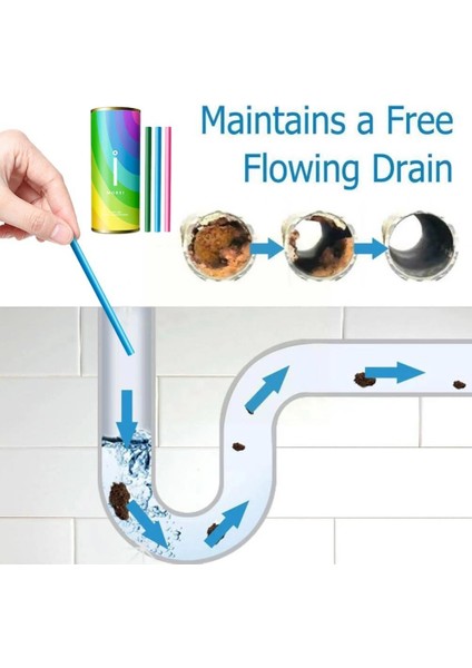 Boru Temizleme Çubukları Tuvalet Küvet Boru Dezenfekte Temizleme Sopa Mutfak Kanalizasyon Boru Temizleyici Tıkanıklık Önleyici Araçlar (Yurt Dışından)