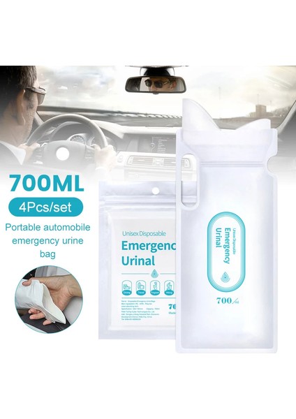 Acil Durum Taşınabilir Araç Idrar Torbası Kusma Torbaları Mini Mobil Tuvaletler Pratik Unisex Tek Kullanımlık Üriner Tuvalet Torbası (Yurt Dışından)