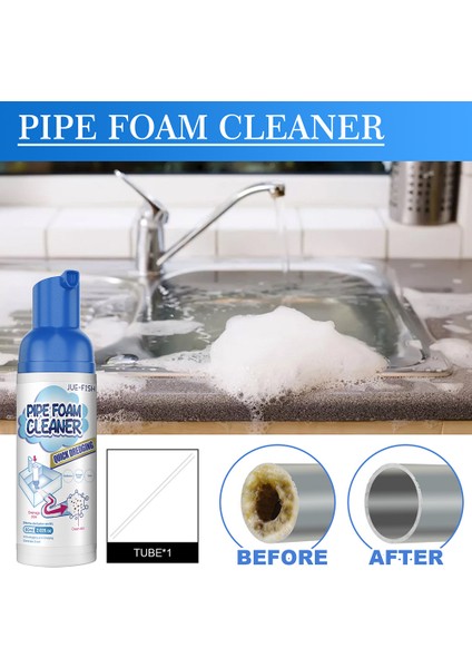 4 Adet 60ML Boru Köpük Temizleyici Tıkanıklık Giderici Mutfak Lavabo Kokusuz Gider Temizleyici Güçlü Derin Temizlik Lavabo ve Boru Temizleyici (Yurt Dışından)