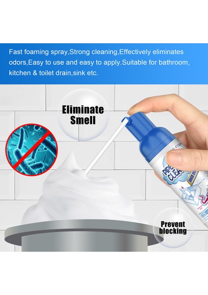 4 Adet 60ML Boru Köpük Temizleyici Tıkanıklık Giderici Mutfak Lavabo Kokusuz Gider Temizleyici Güçlü Derin Temizlik Lavabo ve Boru Temizleyici (Yurt Dışından)