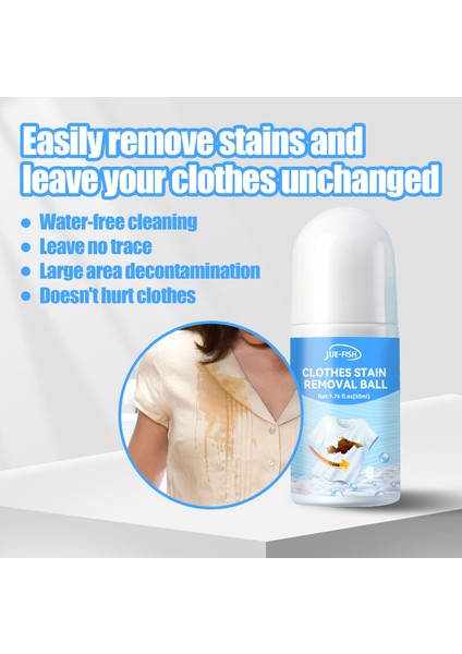 50ML Kıyafet Lekesi Çıkarıcı Yuvarlanabilir Top Taşınabilir Temizlik Çok (Yurt Dışından)