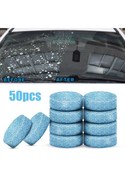 50 Parça Araba Temizleme Köpük Tabletleri Rüzgarlık Ultra-Net Silecek Cam Temizleme Deterjanı Evrensel Ev Pencere Katı Temizleyici (Yurt Dışından)