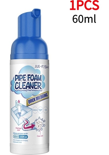 1 Parça 60ML Boru Köpük Temizleyici Tıkanıklık Giderici Mutfak Lavabo Kokusuz Gider Temizleyici Güçlü Derin Temizlik Lavabo ve Boru Temizleyici (Yurt Dışından)
