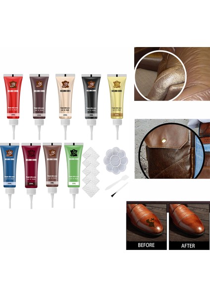 Fasulye Kırmızısı 20ML 20ML Deri Tamir Jeli Tamir Ajanı Vinil Tamir Kiti Araba Koltuk Kanepe Ceket Tamir Jeli Yenileme Macunu 11 Renk Deri Dolgu (Yurt Dışından)