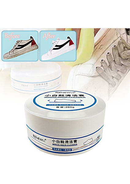 260G Beyaz Ayakkabı Temizleme Leke Açıcı Kir Kremi Ayakkabı Fırçası Yeniden Kullanılabilir Ayakkabılar Spor Ayakkabılar Temizlik Seti Wipe Sünger Ile (Yurt Dışından) fırsatları