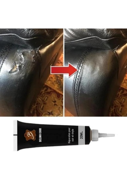 01 Beyaz 2023 Ev Deri Temizleyici Araç Ayakkabı Deri Koltuk Deri Onarım Jeli Eş Renk Onarım Yenileme Onarım Kremi 20ML (Yurt Dışından)