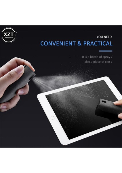 Siyah Yeni 2'li Ione Ekran Temizleyici Sprey Bilgisayar Cep Telefonu Ekran Toz Temizleme Aracı Mikrofiber Bez Set Temizlik Aracı (Yurt Dışından) fırsatları