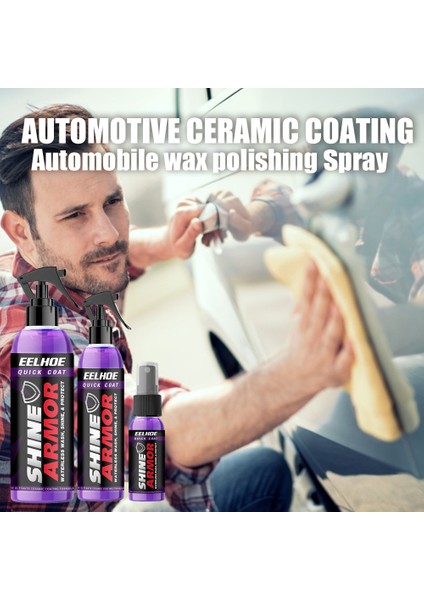 30ML Hıne Armor Güçlendirici Hızlı Kaplama Seramik Kaplama Araba Wax Polray Su Kullanmadan Araba Yıkama ve Wax Hidrofobik Üst Kaplama Parlatıcı (Yurt Dışından)