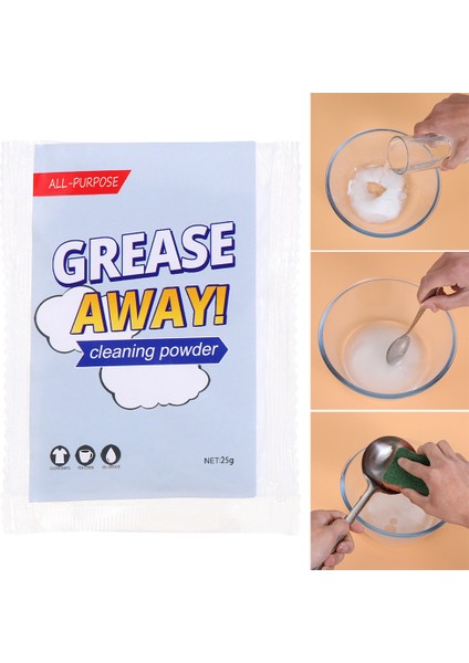 1 Paket Evrensel Yağ Temizleme Tozu Yağdan Kurtul Temizleyici Çok (Yurt Dışından)