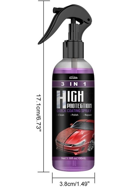 100 ml 3ü 1 Arada Hızlı Kaplama Spreyi Yüksek Koruma Araba Kalkanı Kaplama Araba Boya Tamir Araba Dış Yenileyici Seramik Sprey Kaplama Hızlı (Yurt Dışından)