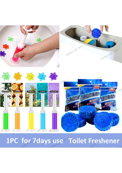 5 Adet Limon 5 Adet Otomatik Boşaltma Mavi Balon Tuvalet Temizleyici Tuvalet Tableti Hap Jel Damga Wc Hava Temizleyici Banyo Kokusu Giderici (Yurt Dışından)