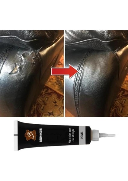 Bej 20ML Yenilenmiş Jel Otomobil Koltuk Koltuk Ceketi Deri Tamamlayıcı Renk Onarım Macunu Deri Temizleme Onarım Aracı Ayakkabı Temizleyici (Yurt Dışından)