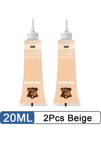 2 Adet Bej 20ML Deri Onarım Macunu Araba Koltuk Koltuk Çizik Çatlak Deri Ceket Ayakkabı Çanta Onarımı Sıvı Temizlik Aksesuarları (Yurt Dışından)