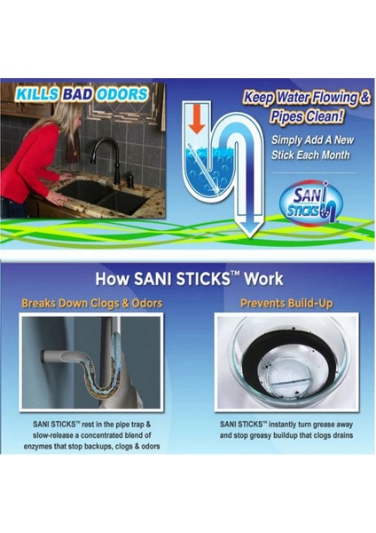 12 Adet Sani Sticks Yağ Arıtma Mutfak Tuvalet Küvet Gider Temizleyici Kanalizasyon Temizleme Çubuğu Pratik Mutfak Aksesuarları (Yurt Dışından) fırsatları