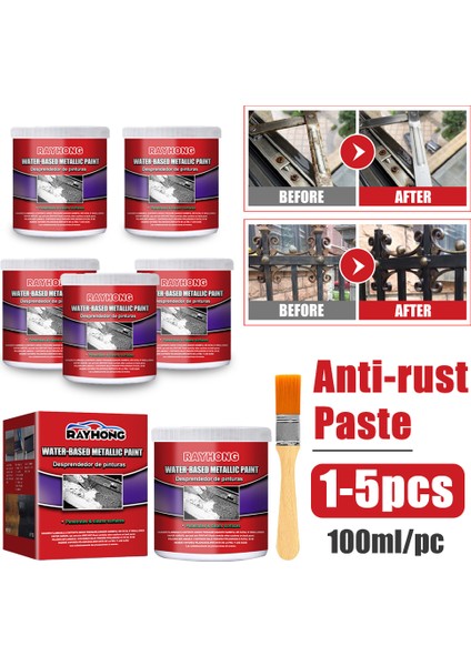 5 Adet Su Bazlı Metal Pas Sökücü Metalik Boya 100ML Otomatik Pas Önleyici Pasta Çok (Yurt Dışından) fiyatları