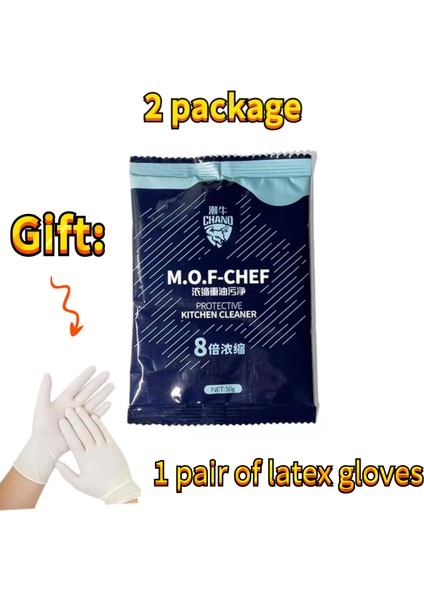 Çanta 50G 2 Paket Küçük Poşet Konserve Mutfak Çok Fonksiyonlu Temizlik Tozu Ağır Yağ Temizleyici Ev Mutfak Buhar Makinesi Yağ Çözücü (Yurt Dışından)