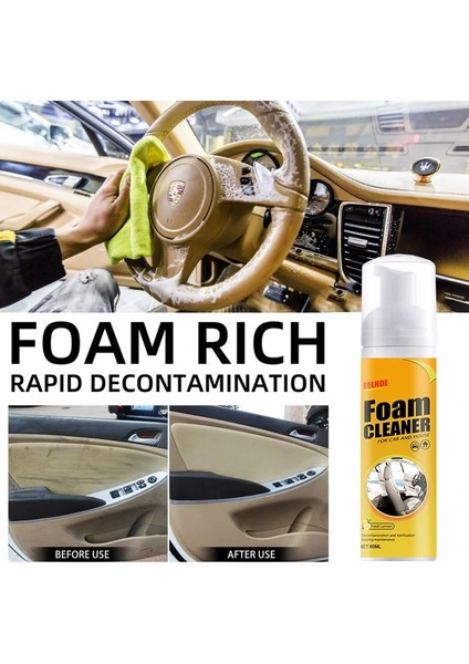 30ML Araç Köpük Temizleyici Iç Panel Koltuk Deri Tavan Temizleme Sprey Ajan Çok (Yurt Dışından) fırsatları