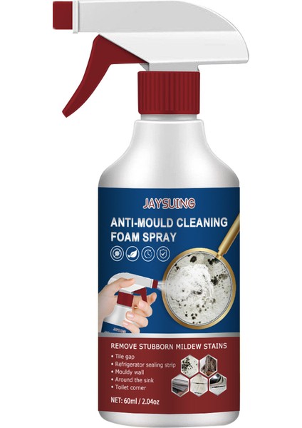 60ML Küf Köpük Temizleyici Derin Temizlik Ajanı Mobilya Seramik Fayans Duvar Temizleyici Ev Çok Fonksiyonlu Küf Giderici Sprey 60ML (Yurt Dışından)