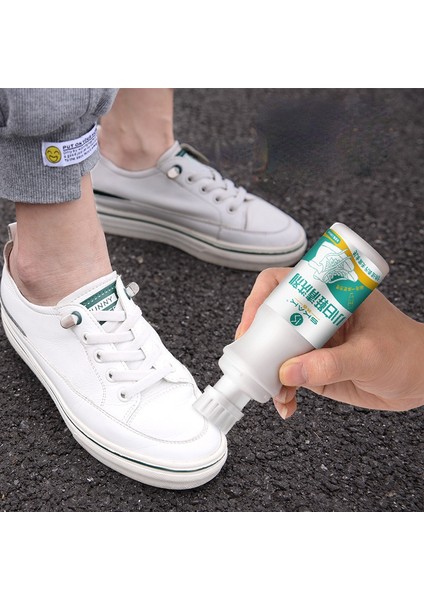 100ML Küçük Beyaz Ayakkabı Temizleyici Dezenfekte Beyazlatma ve Sarı Fırça Ayakkabı Aracı Sneaker Beyaz Ayakkabılar Yıkama Gerektirmeyen Köpük Temizleyici (Yurt Dışından)