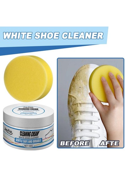 Beyaz 100G Beyaz Ayakkabı Temizleme Kremi Sneakers Spor Kanvas Ayakkabılar Temizleyici Sünger Temizlik Parlatma Beyazlatma Kremi (Yurt Dışından) fırsatları