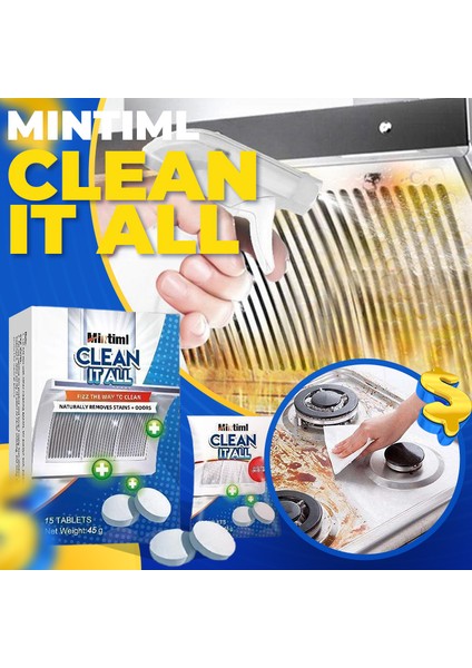 Tabletler 15 Adet Mintiml Clean It All Köpük Deterjan Mutfak Ağır Yağ Temizleyici Ürünü Ocak Davlumbaz Fırın Yağ Lekesi Temizleyici Köpük Deterjan (Yurt Dışından) indirimleri