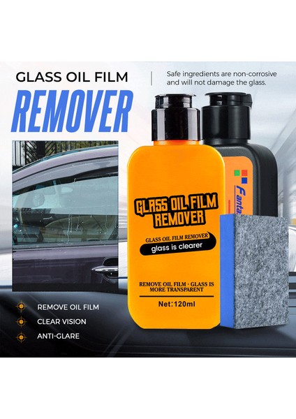 Sarı 120ML 120ML Araba Camı Yağ Filmi Temizleme Macunu Temizleyici Araba Yıkama Sıvısı Cam Kaplama Ajanı Banyo Camı Su Lekesi Temizleyici (Yurt Dışından)